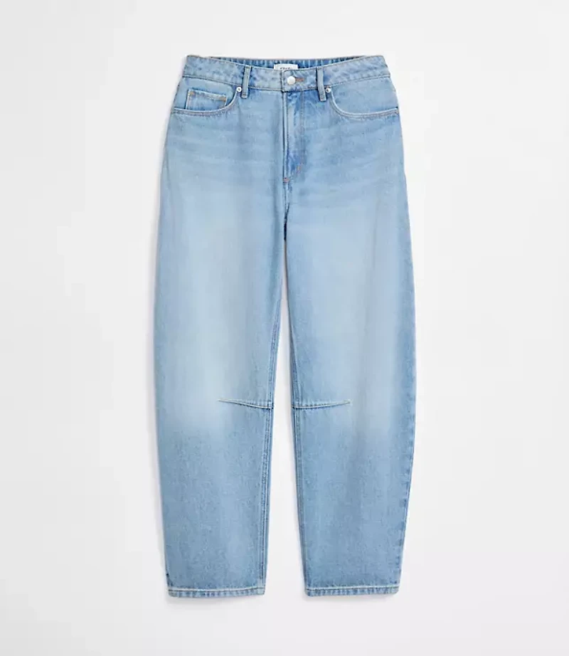 Rivete Curvy High Rise Barrel Jeans Light Wash