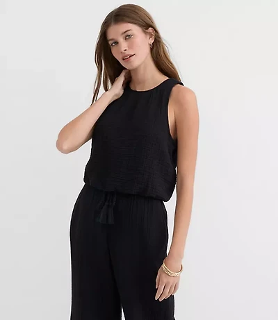 LOFT Beach Triple Cloth Bubble Tank Top