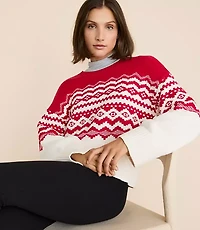 Petite Lou & Grey Colorblock Fair Isle Sweater