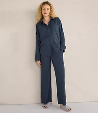 Haven Well Within Organic Cotton Rib Knit Relaxed Button Down Top