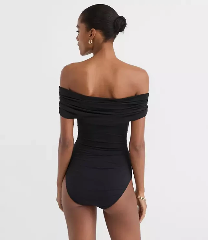 LOFT Beach Twist Over The Shoulder One Piece Swimsuit