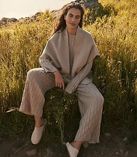 Haven Well Within Cotton Cashmere Cable Knit Wide Leg Pants
