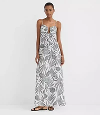 LOFT Beach Palm Hook Keyhole Maxi Dress
