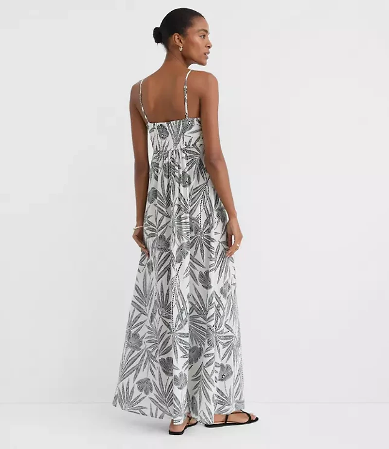 LOFT Beach Palm Hook Keyhole Maxi Dress