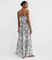 LOFT Beach Palm Hook Keyhole Maxi Dress