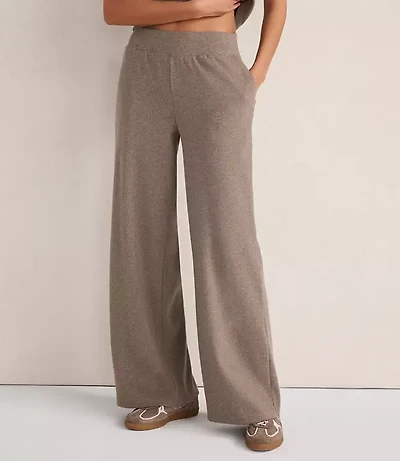 Haven Well Within Organic Cotton Rib Knit Relaxed Wide Leg Pants