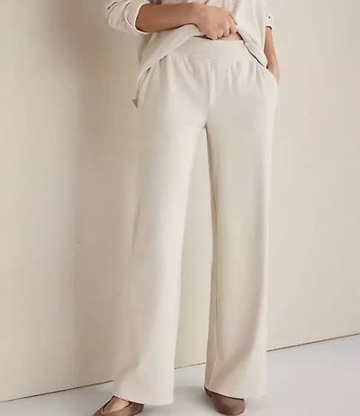 Haven Well Within Organic Cotton Rib Knit Relaxed Wide Leg Pants