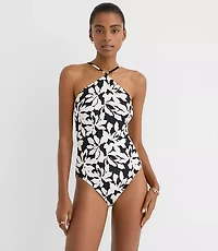 LOFT Beach Magnolia Halter One Piece Swimsuit