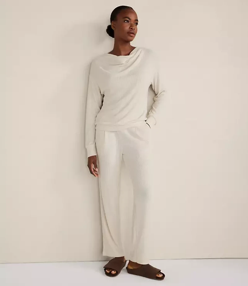 Haven Well Within Brushed Rib Knit Drape Neck Top