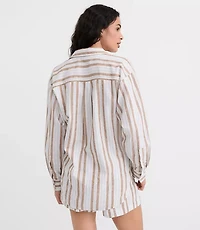 Striped Linen Cotton Everyday Oversized Shirt