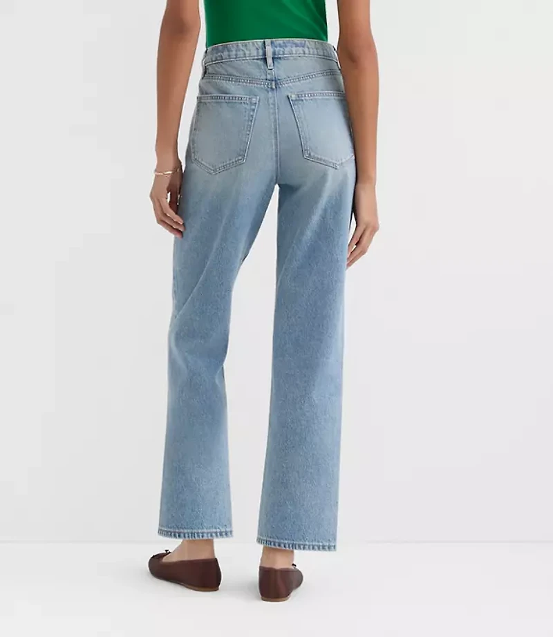 Rivete High Rise Straight Jeans Authentic Vintage Mid Wash