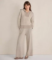 Haven Well Within Cotton Blend Contrast Stitch Half Zip Sweater