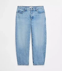 Rivete Petite Curvy Mid Rise Barrel Jeans Aura Wash