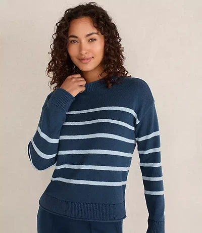 Haven Well Within Organic Cotton Stripe Roll Neck Sweater