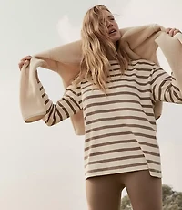 Haven Well Within Organic Cotton Stripe Bateau Neck Top