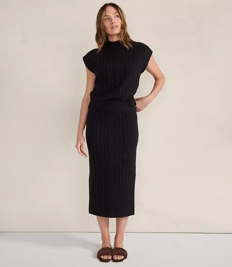 Haven Well Within Organic Cotton Blend Cable Midi Skirt