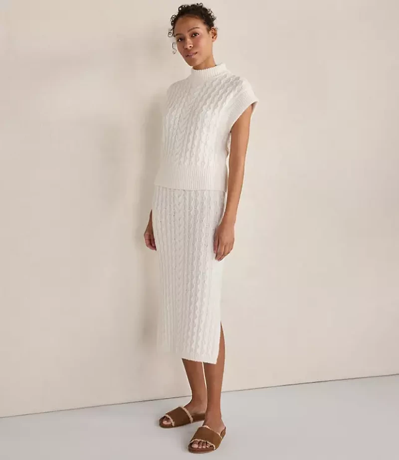 Haven Well Within Organic Cotton Blend Cable Midi Skirt