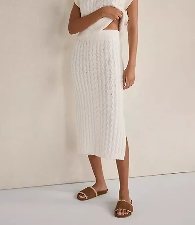 Haven Well Within Organic Cotton Blend Cable Midi Skirt