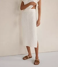 Haven Well Within Organic Cotton Blend Cable Midi Skirt