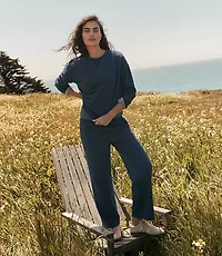 Haven Well Within Indigo Washed Cotton Fleece Straight Leg Pants