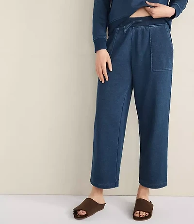 Haven Well Within Indigo Washed Cotton Fleece Straight Leg Pants