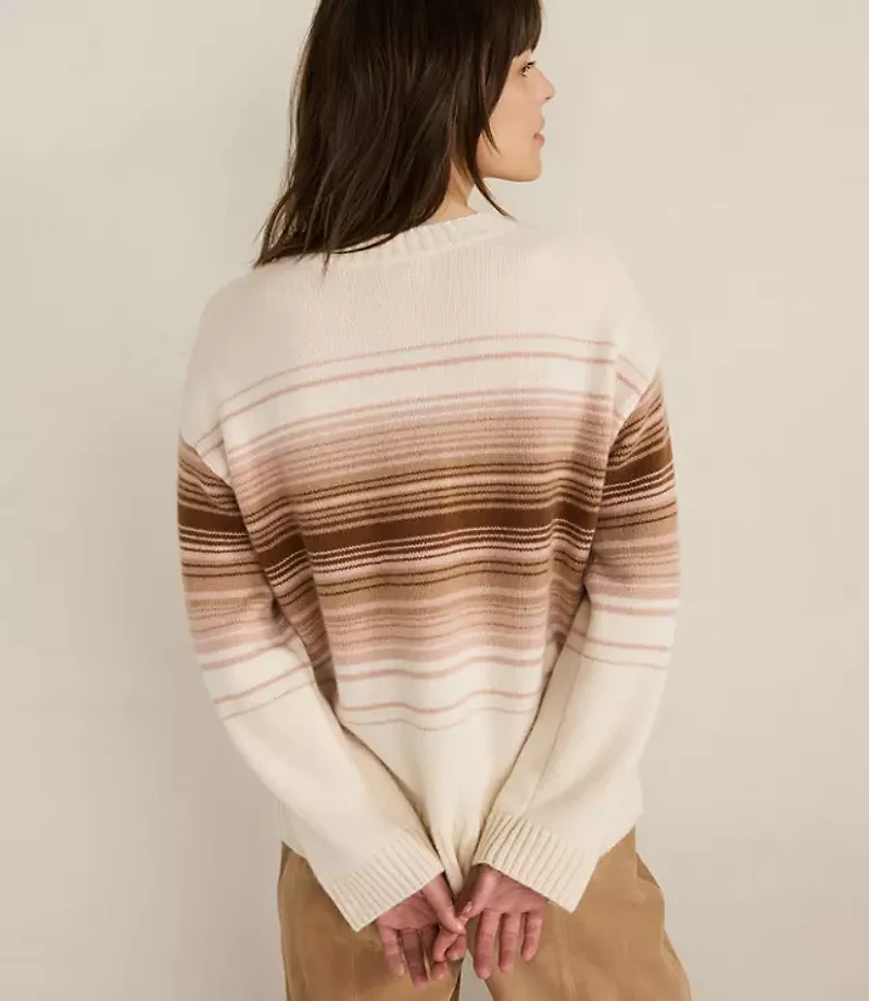 Haven Well Within Cashmere Ombre Stripe Crewneck Sweater