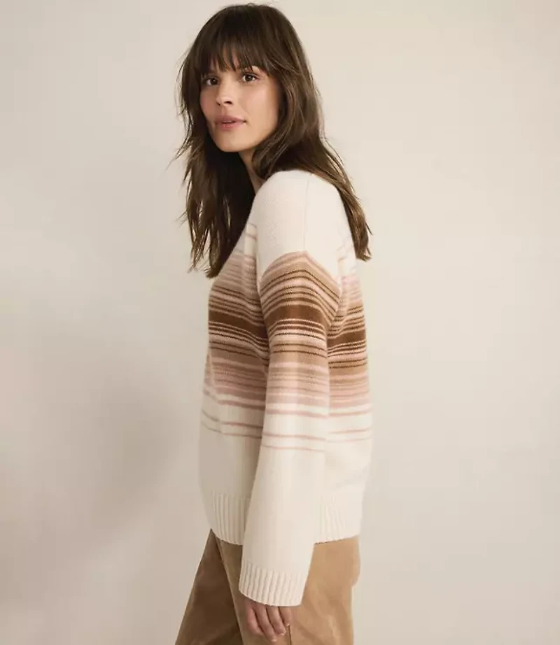 Haven Well Within Cashmere Ombre Stripe Crewneck Sweater