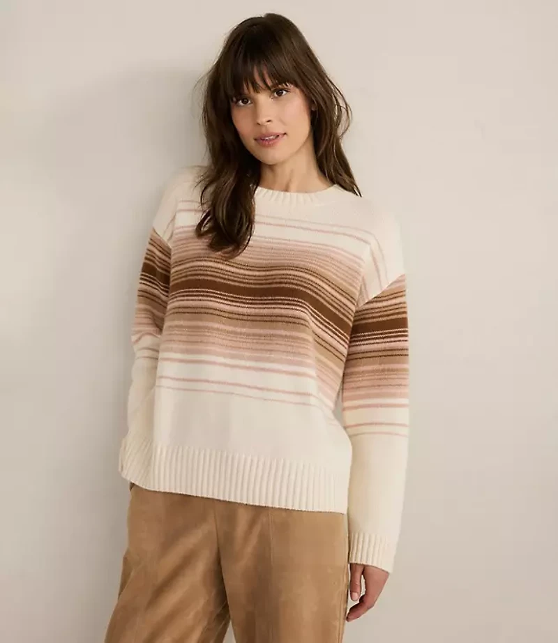 Haven Well Within Cashmere Ombre Stripe Crewneck Sweater