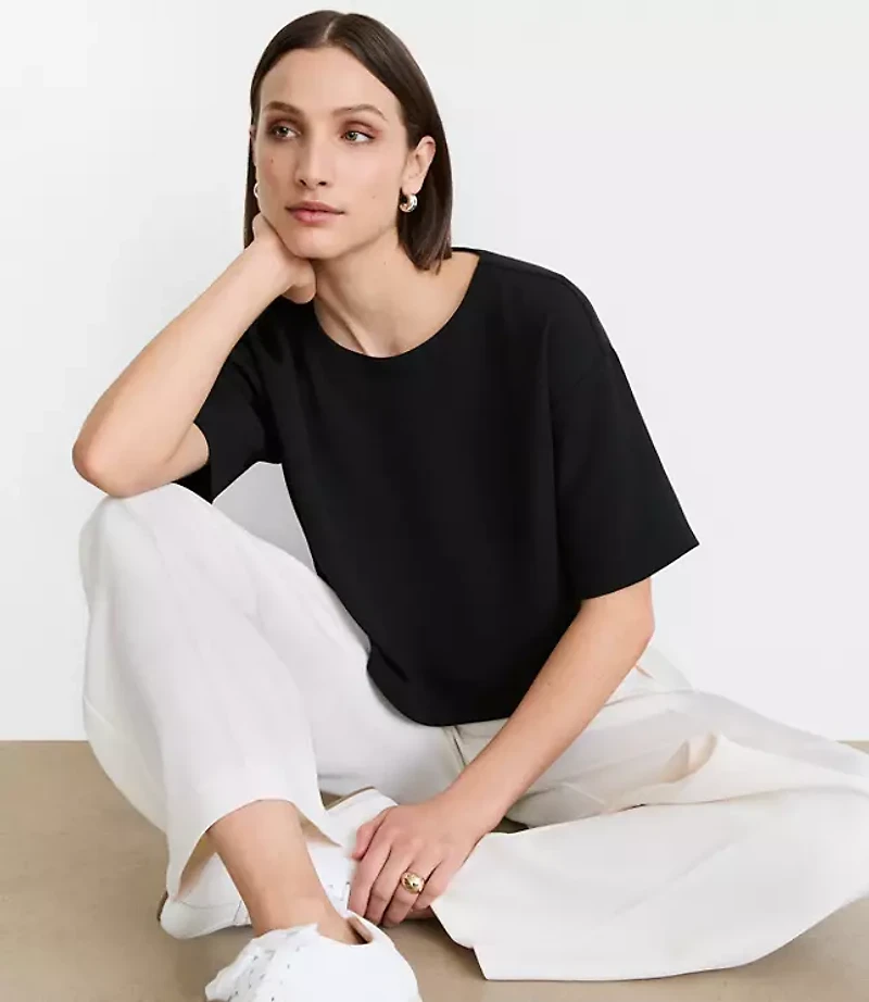 LOFT Versa Crepe Drape Relaxed Tee