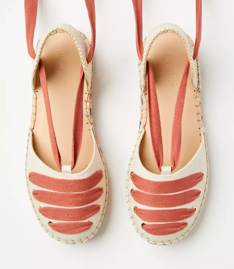 Lace Up Flat Espadrilles
