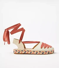 Lace Up Flat Espadrilles