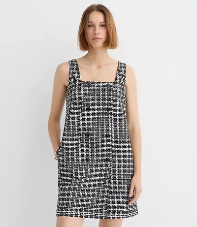 Tweed Double Breasted Mini Pocket Dress