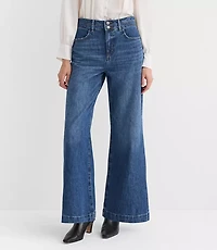 Petite Palazzo Jeans White