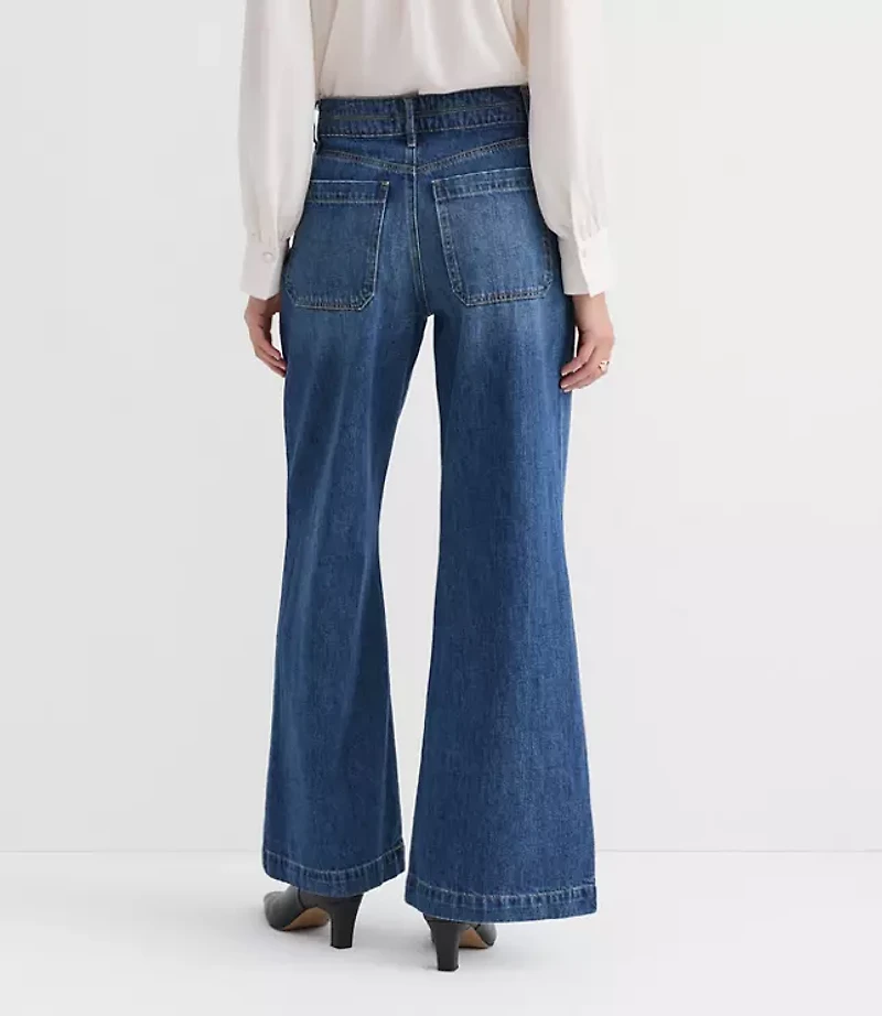 Petite Palazzo Jeans White