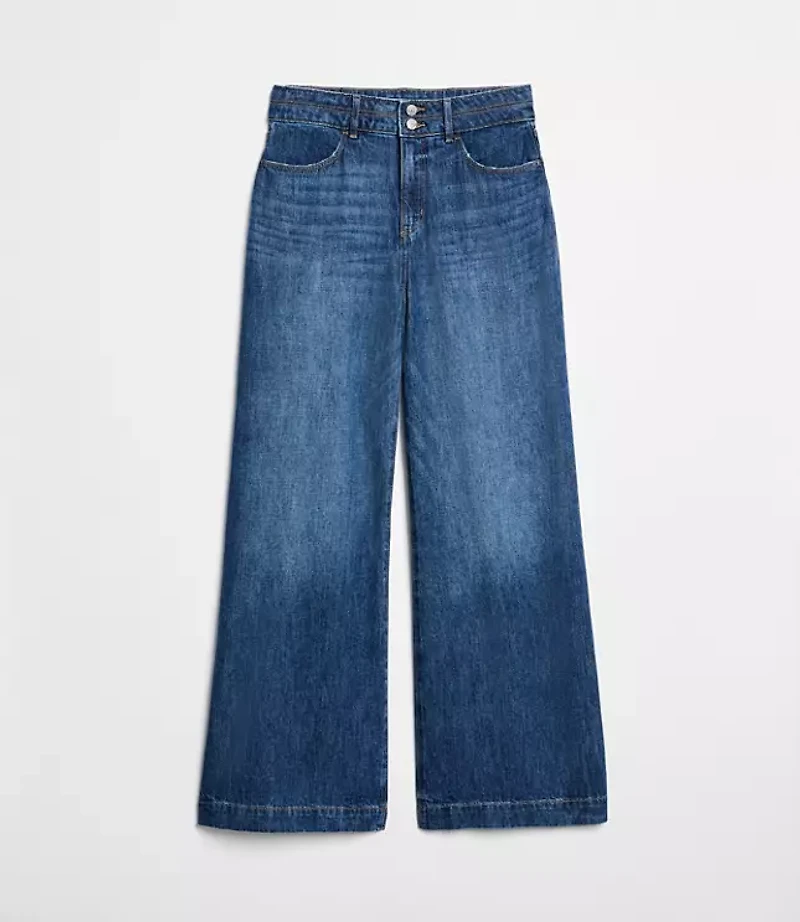 Petite Palazzo Jeans White