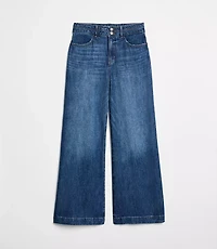 Petite Palazzo Jeans White