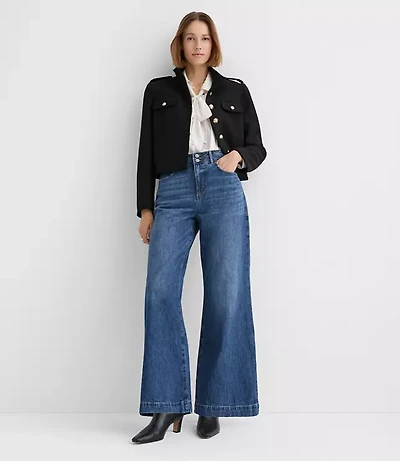 Petite Palazzo Jeans White