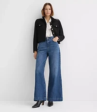 Petite Palazzo Jeans White