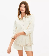 Petite Denim Eyelet Jacket