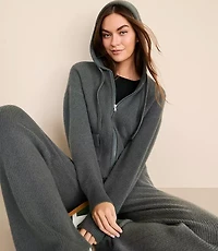 Lou & Grey Heathered Waffle Cloudstitch Zip Hoodie