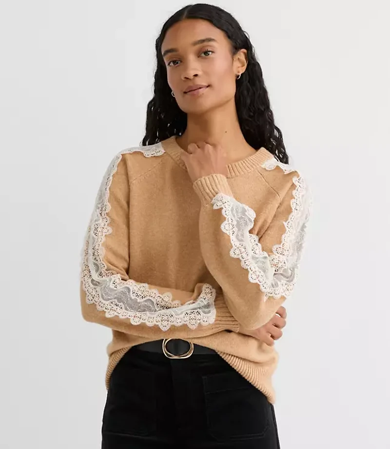 Lace Sleeve Sweater