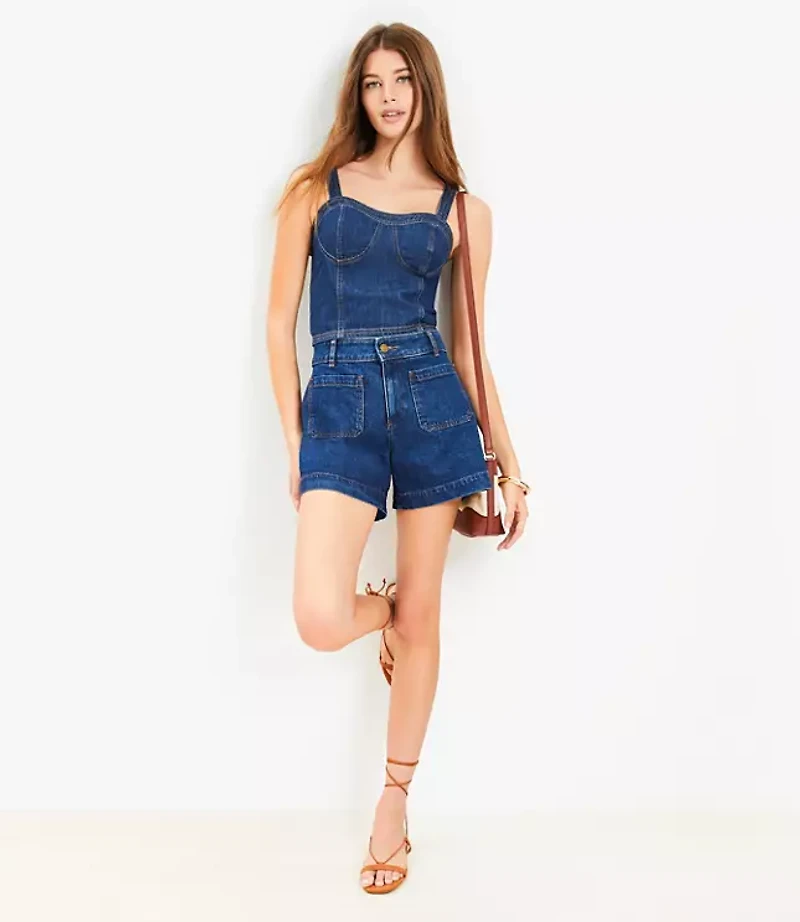Chambray Bustier Top