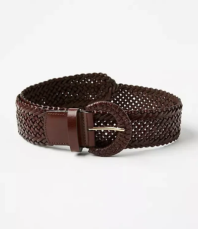 Wide Braided Leather Belt