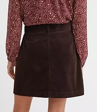 Brushed Corduroy Belted Mini Pocket Skirt