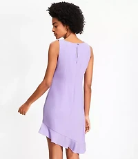 Petite Asymmetrical Ruffle Mini Dress