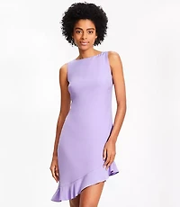 Petite Asymmetrical Ruffle Mini Dress