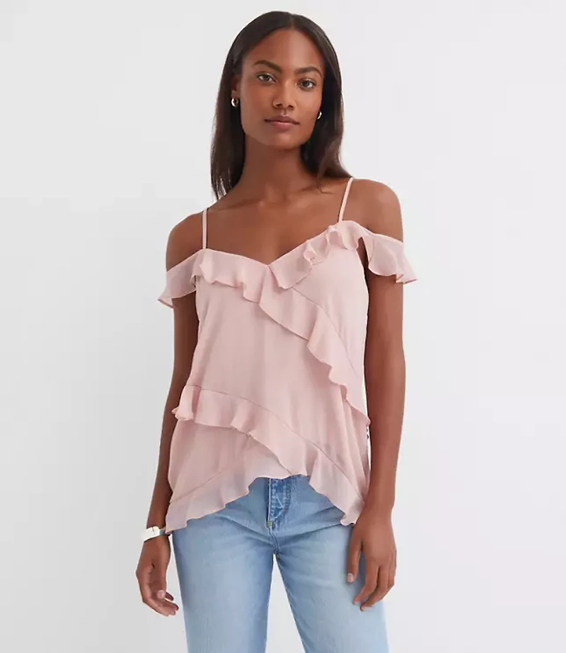 Ruffle Off The Shoulder Cami
