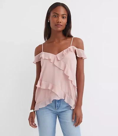 Ruffle Off The Shoulder Cami