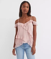 Ruffle Off The Shoulder Cami