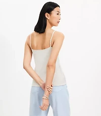 Heathered Lace Trim Ribbed Cami